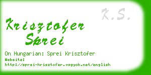 krisztofer sprei business card